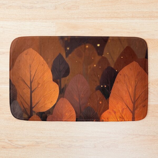 Item preview, Cozy Autumn Camping Night with Tent and Campfire — Warm Forest Fireflies Art designed and sold by LYAN-STORE.