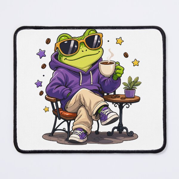 Item preview, Cool Frog Coffee Lover Sticker – Sunglasses, Hoodie & Caffeine Vibes designed and sold by Red1-Emporium.