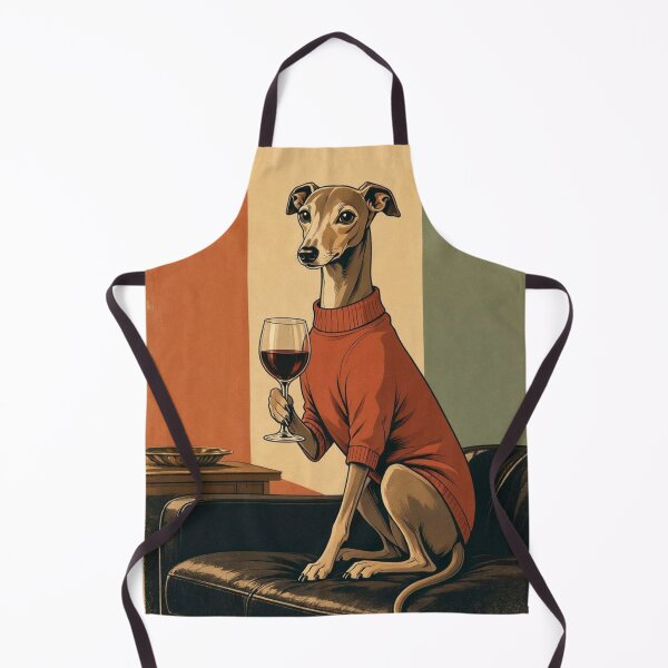 Item preview, Sophisticated Greyhound Drinking Wine Vintage Poster designed and sold by ShieldRockPrints.
