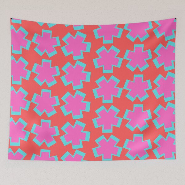 Item preview, Red Pink Aqua Big Asterisks designed and sold by Swish-Designs.