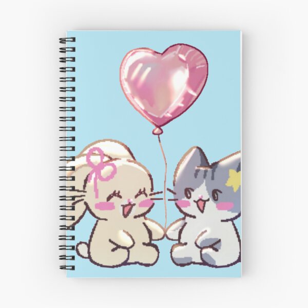 Item preview, Kawaii Bunny and Cat Pink Heart Balloon designed and sold by Nerocatish.