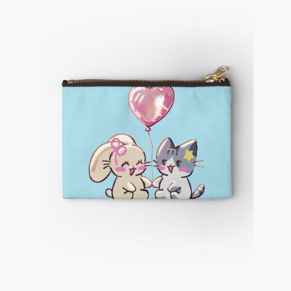 Item preview, Kawaii Bunny and Cat Pink Heart Balloon designed and sold by Nerocatish.