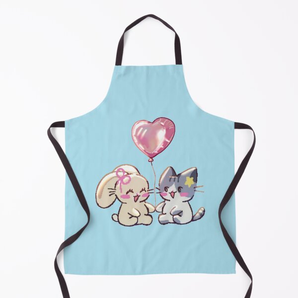 Item preview, Kawaii Bunny and Cat Pink Heart Balloon designed and sold by Nerocatish.