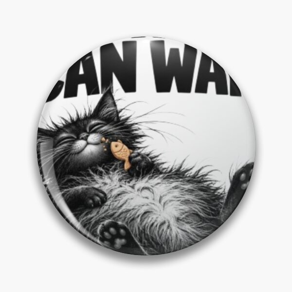 Item preview, The World Can Wait – Funny Relaxing Black Cat designed and sold by Line-mood.