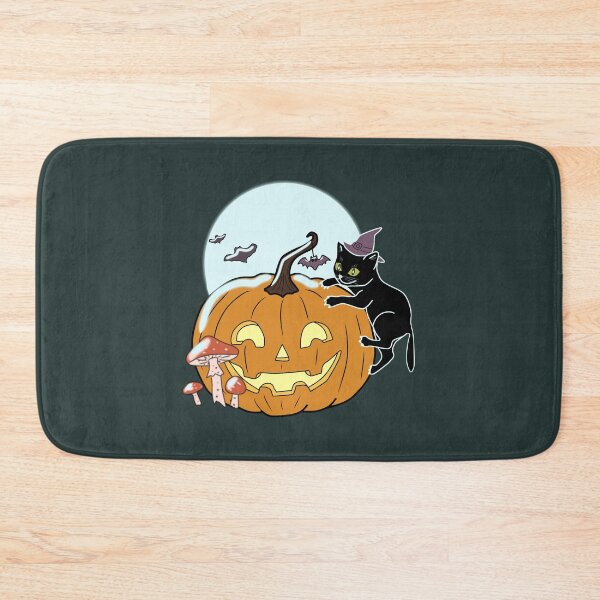 Item preview, Halloween Black Cat Pumpkin Witch Spooky Autumn designed and sold by LeshanArt.