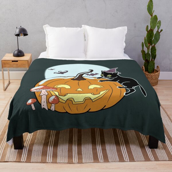 Item preview, Halloween Black Cat Pumpkin Witch Spooky Autumn designed and sold by LeshanArt.