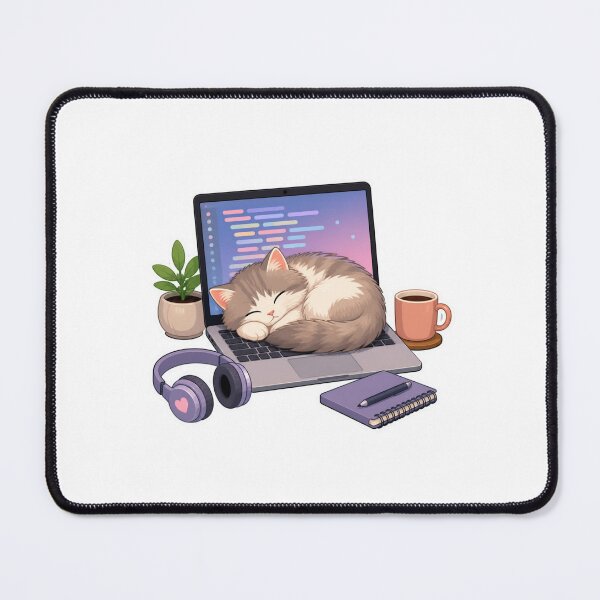 Item preview, Cozy Coder Cat Sleeping On Laptop Aesthetic Tech Sticker designed and sold by NEL-BOX.