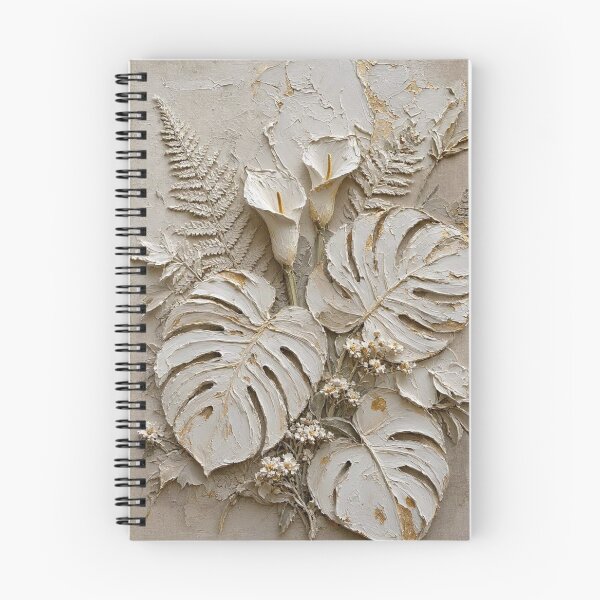 Item preview, Textured 3D Plaster Monstera and Calla Lily Botanical Relief Art designed and sold by ShieldRockPrints.