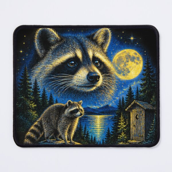 Item preview, Lispe Retro Raccoon Night Outhouse designed and sold by Lispe-Designs.