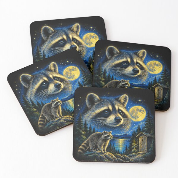 Item preview, Lispe Retro Raccoon Night Outhouse designed and sold by Lispe-Designs.