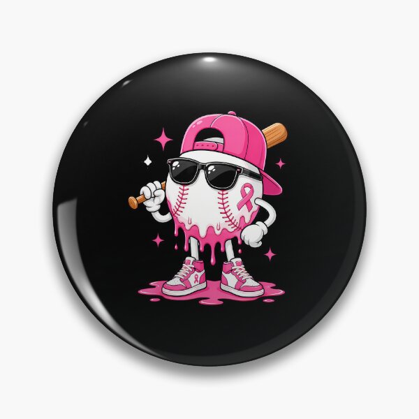 Item preview, Breast Cancer Awareness Baseball Drip Pink Ribbon Boys Kids designed and sold by RealestInternet.