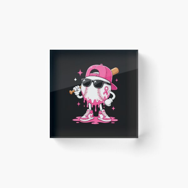 Item preview, Breast Cancer Awareness Baseball Drip Pink Ribbon Boys Kids designed and sold by RealestInternet.