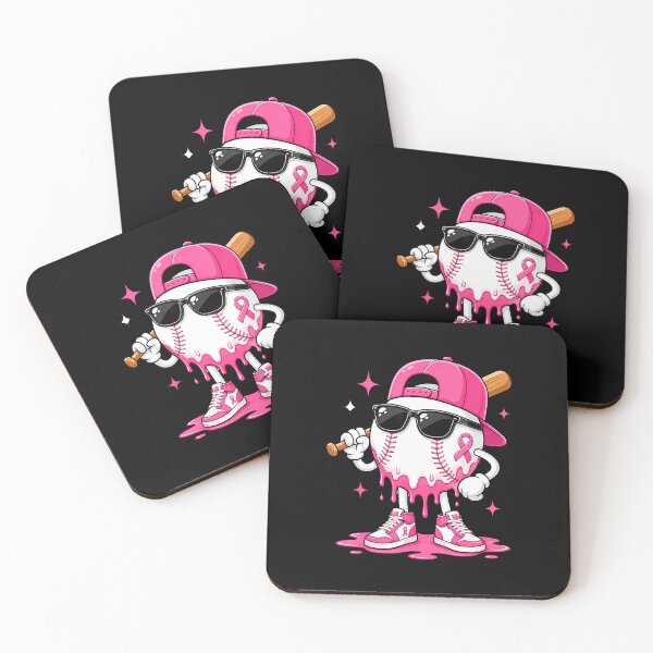 Item preview, Breast Cancer Awareness Baseball Drip Pink Ribbon Boys Kids designed and sold by RealestInternet.