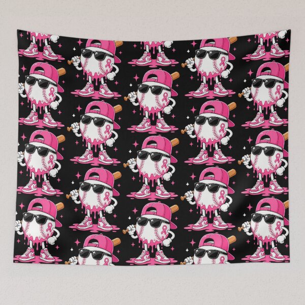 Item preview, Breast Cancer Awareness Baseball Drip Pink Ribbon Boys Kids designed and sold by RealestInternet.