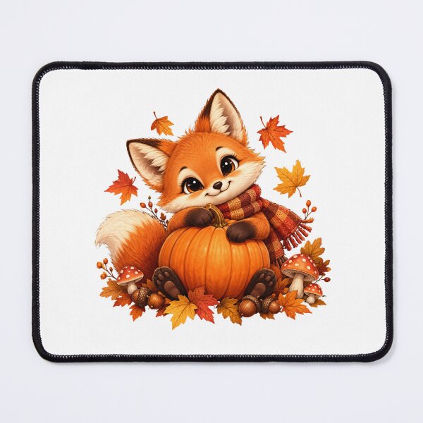 Item preview, Cute Autumn Fox Hugging Pumpkin designed and sold by MySthore.
