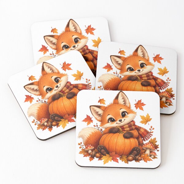 Item preview, Cute Autumn Fox Hugging Pumpkin designed and sold by MySthore.