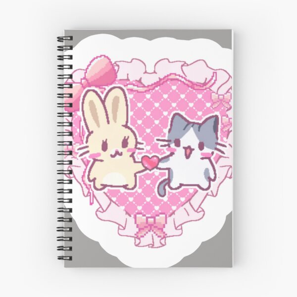 Item preview, Kawaii Bunny and Cat Pink Lace Heart designed and sold by Nerocatish.