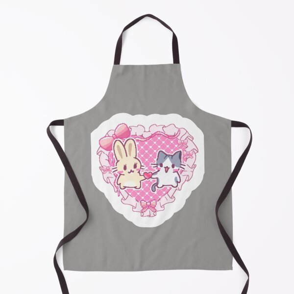 Item preview, Kawaii Bunny and Cat Pink Lace Heart designed and sold by Nerocatish.