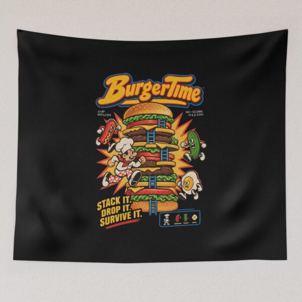 Item preview, The Great Burger Stack Job - Retro Arcade Chef designed and sold by NiremmeeArt.