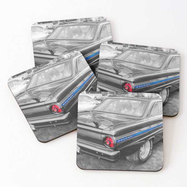 Item preview, 1965 Ford Falcon Futura Sprint Black Muscle Car Art Side Profile designed and sold by RichFrancoCars.