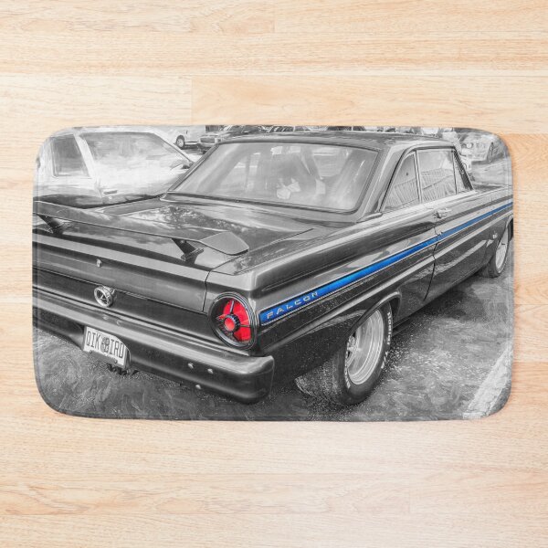 Item preview, 1965 Ford Falcon Futura Sprint Black Muscle Car Art Side Profile designed and sold by RichFrancoCars.