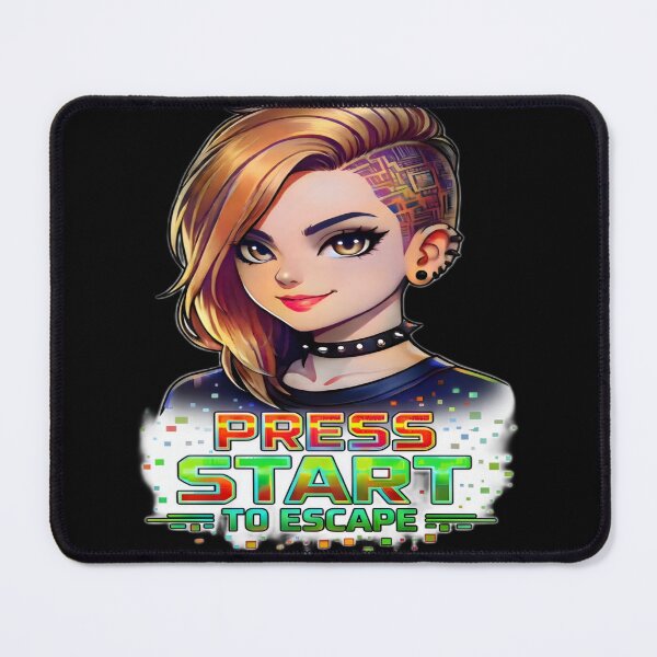 Item preview, Press Start To Escape Cyberpunk Gamer Girl Anime Art designed and sold by FABIOLA1970.