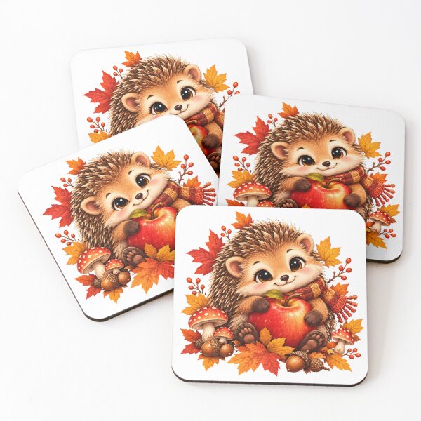Item preview, Cute Autumn Hedgehog with Apple designed and sold by MySthore.