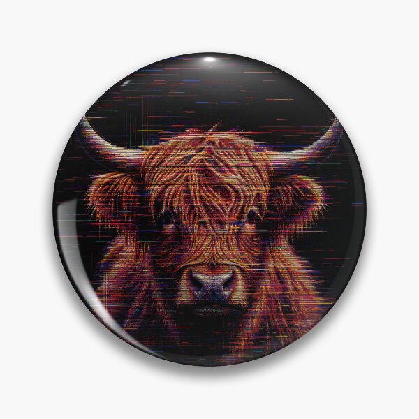 Item preview, Highland Cow Glitch Art Scottish Coo Modern Scotland Wildlife designed and sold by Loom on the Loch.