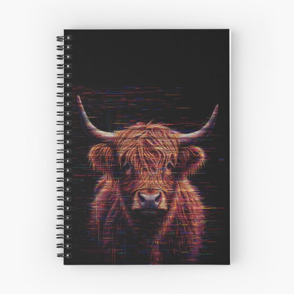 Item preview, Highland Cow Glitch Art Scottish Coo Modern Scotland Wildlife designed and sold by Loom on the Loch.