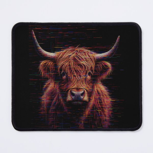 Item preview, Highland Cow Glitch Art Scottish Coo Modern Scotland Wildlife designed and sold by Loom on the Loch.