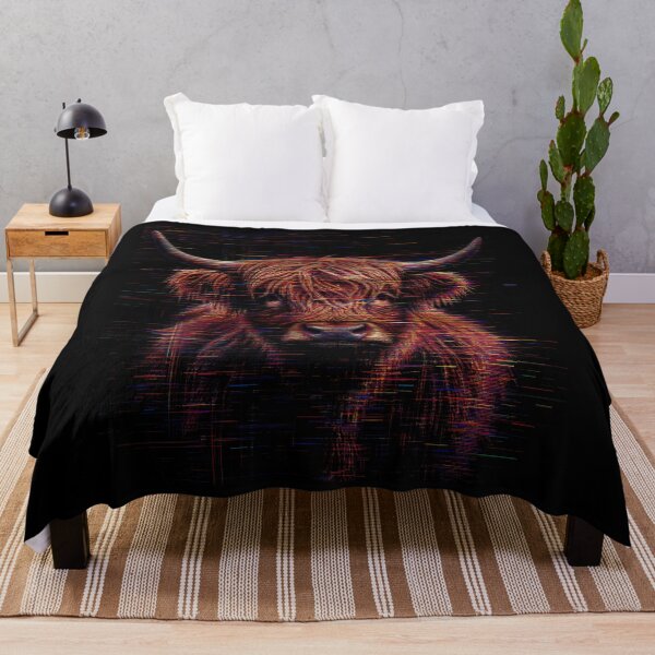Item preview, Highland Cow Glitch Art Scottish Coo Modern Scotland Wildlife designed and sold by Loom on the Loch.