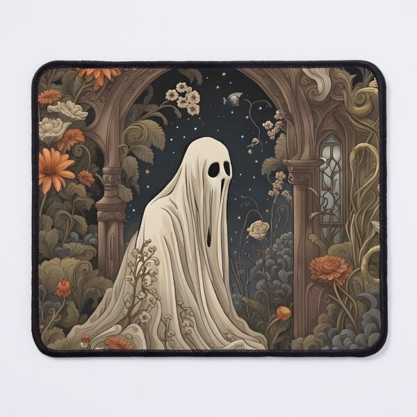 Item preview, Vintage Botanical Sheet Ghost Gothic Floral Archway Pumpkins designed and sold by Uniquely Yours.