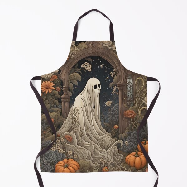 Item preview, Vintage Botanical Sheet Ghost Gothic Floral Archway Pumpkins designed and sold by Uniquely Yours.