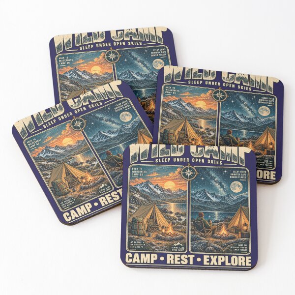 Item preview, WILD CAMP — SLEEP UNDER OPEN SKIES designed and sold by KrungiT Design .