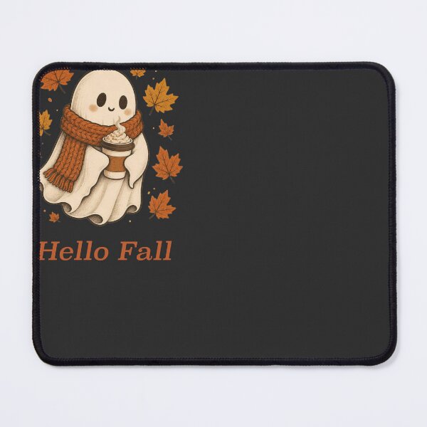 Item preview, Hello Fall Cozy Ghost with Pumpkin Spice Latte designed and sold by RetroThreadWorks.