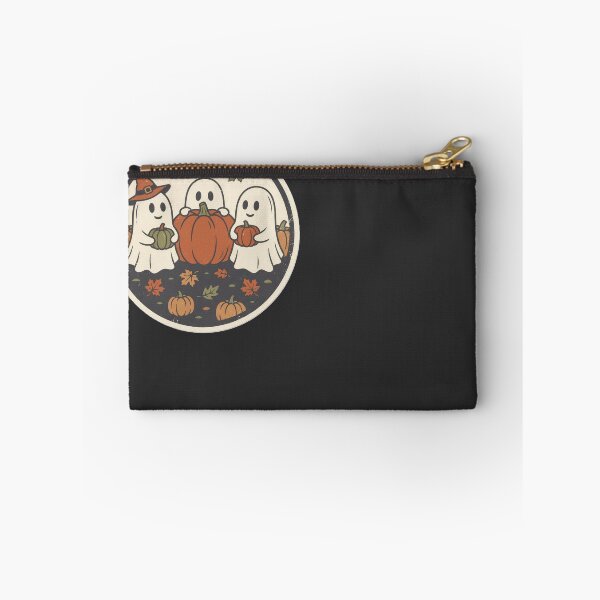 Item preview, Spooky Season Ghost Trio in the Pumpkin Patch designed and sold by RetroThreadWorks.