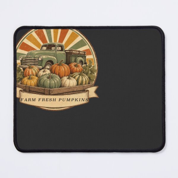 Item preview, Farm Fresh Pumpkins Vintage Truck Fall Badge designed and sold by RetroThreadWorks.