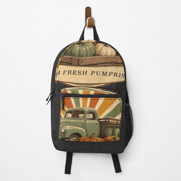 Item preview, Farm Fresh Pumpkins Vintage Truck Fall Badge designed and sold by RetroThreadWorks.