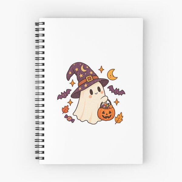 Item preview, pooky Cute Ghost in Witch Hat | Halloween Graphic Illustration designed and sold by Little Joy Market.