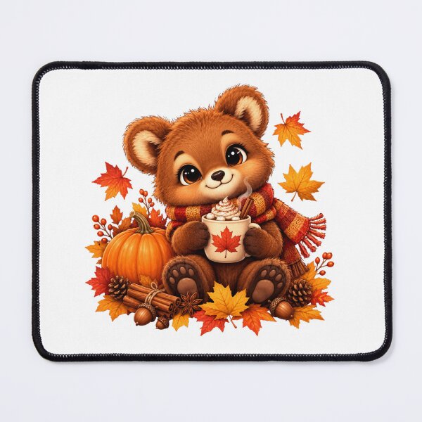 Item preview, Cute Autumn Bear with Hot Cocoa designed and sold by MySthore.