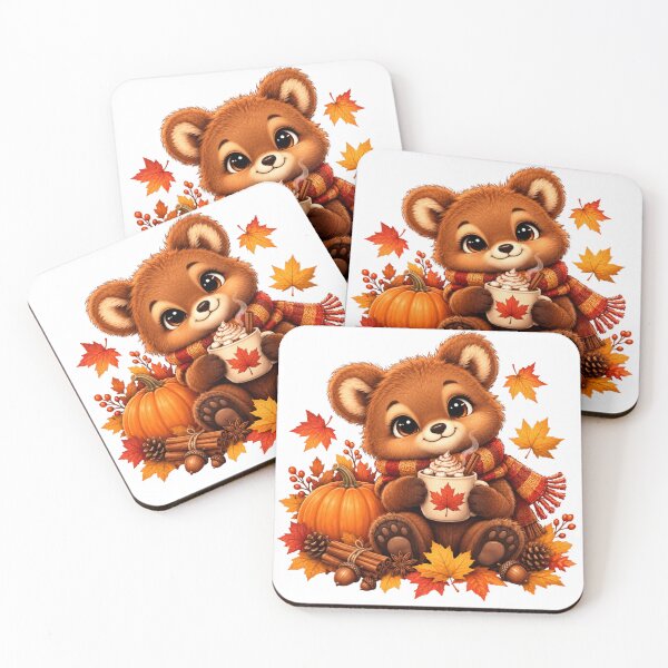 Item preview, Cute Autumn Bear with Hot Cocoa designed and sold by MySthore.