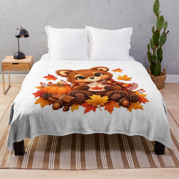 Item preview, Cute Autumn Bear with Hot Cocoa designed and sold by MySthore.