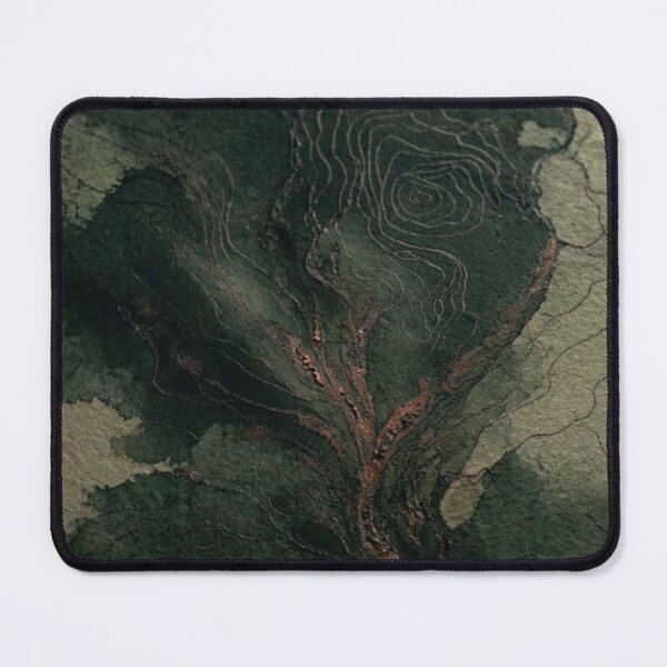 Item preview, Abstract Topographic Map Emerald Green and Copper Earthy Art designed and sold by ShieldRockPrints.