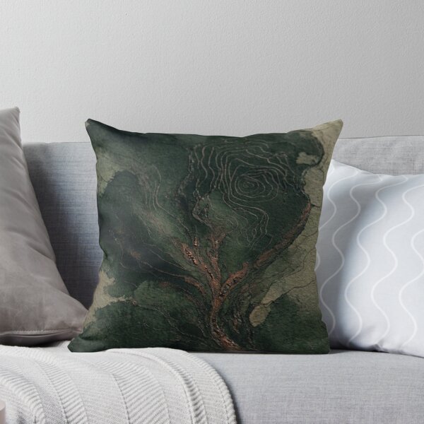 Item preview, Abstract Topographic Map Emerald Green and Copper Earthy Art designed and sold by ShieldRockPrints.