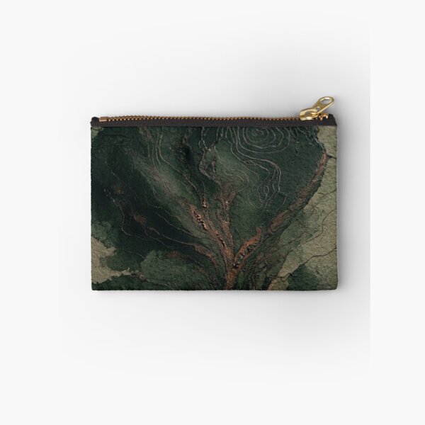 Item preview, Abstract Topographic Map Emerald Green and Copper Earthy Art designed and sold by ShieldRockPrints.