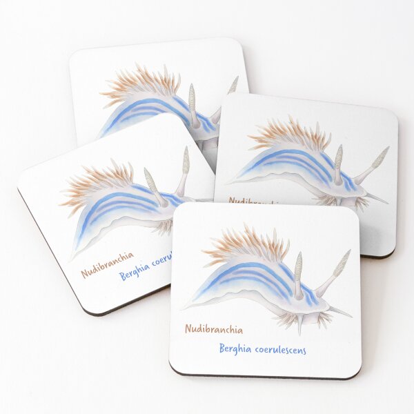 Item preview, Watercolor Nudibranchia Berghia Coerulescens designed and sold by Litely.