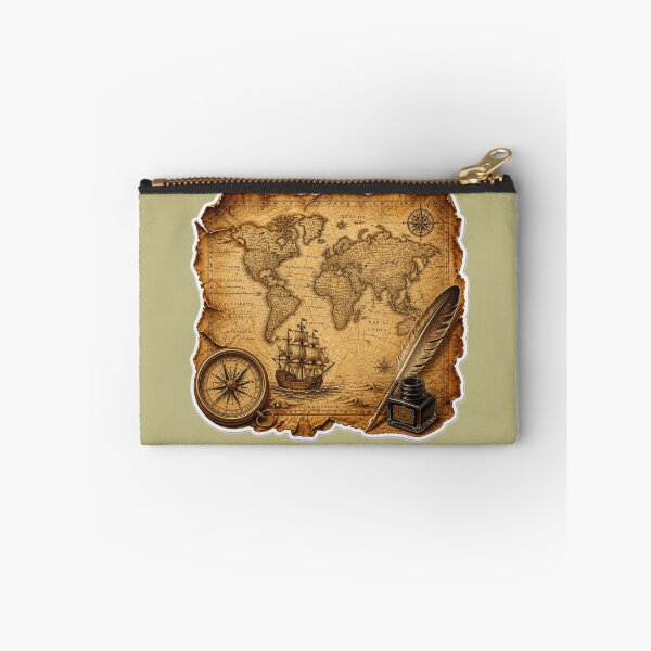Item preview, Vintage Treasure Map Pirate Ship Compass designed and sold by MargaretPolanco.