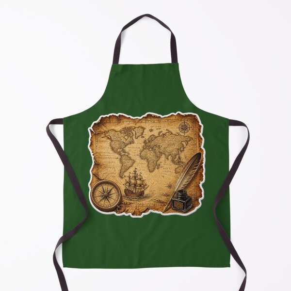 Item preview, Vintage Treasure Map Pirate Ship Compass designed and sold by MargaretPolanco.