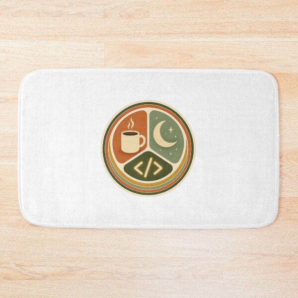 Item preview, Retro Eat Sleep Code Coffee Badge Minimalist Tech Sticker designed and sold by NEL-BOX.