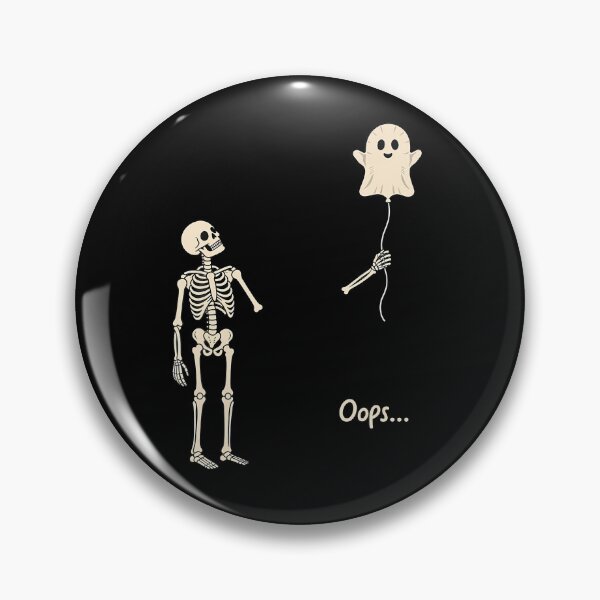 Item preview, Skeleton Holding Balloon Ghost Gothic Halloween Funny designed and sold by Pider-Vampire.